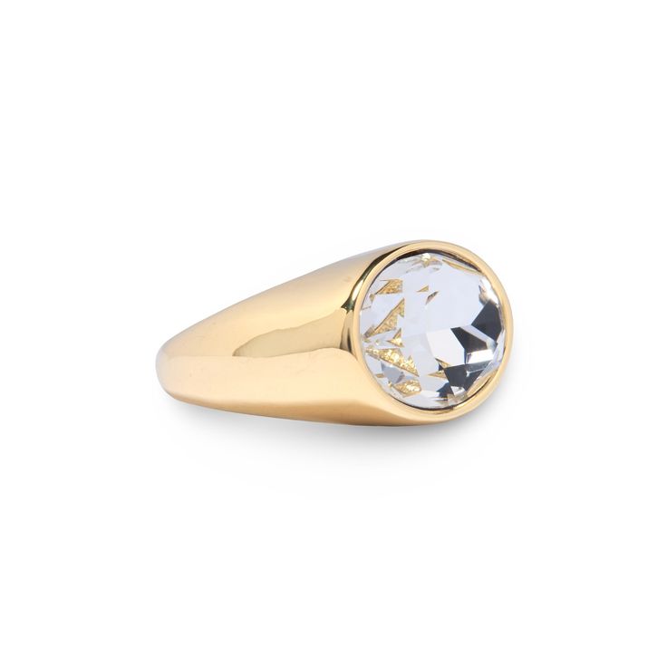 Introducing our Gold Bezel Oval Gem Ring, where classic elegance meets modern sophistication. Crafted with meticulous attention to detail, this ring features a captivating oval gemstone securely held in a sleek bezel setting. The warm glow of the gold band beautifully complements the luster of the gemstone, creating a timeless piece that effortlessly transitions from day to night. Whether as a statement accessory or a meaningful gift, our Gold Bezel Oval Gem Ring adds a touch of refined luxury t Gold Oval Ring With Large Stone, Gold Ring With Large Oval Cabochon Stone, Gold Oval Cabochon Diamond Ring For Formal Occasions, Gold Diamond Ring Oval Cabochon For Formal Occasions, Formal Gold Diamond Ring With Oval Cabochon, Formal Oval Dome Ring With Vs Clarity, Modern Gold Ring With Large Stone, Modern Gold Ring With Round Stone, Modern Gold Rings With Large Stone