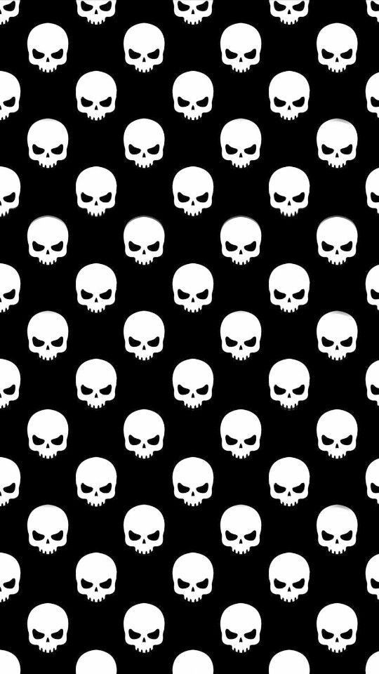 a lot of skulls that are white on black