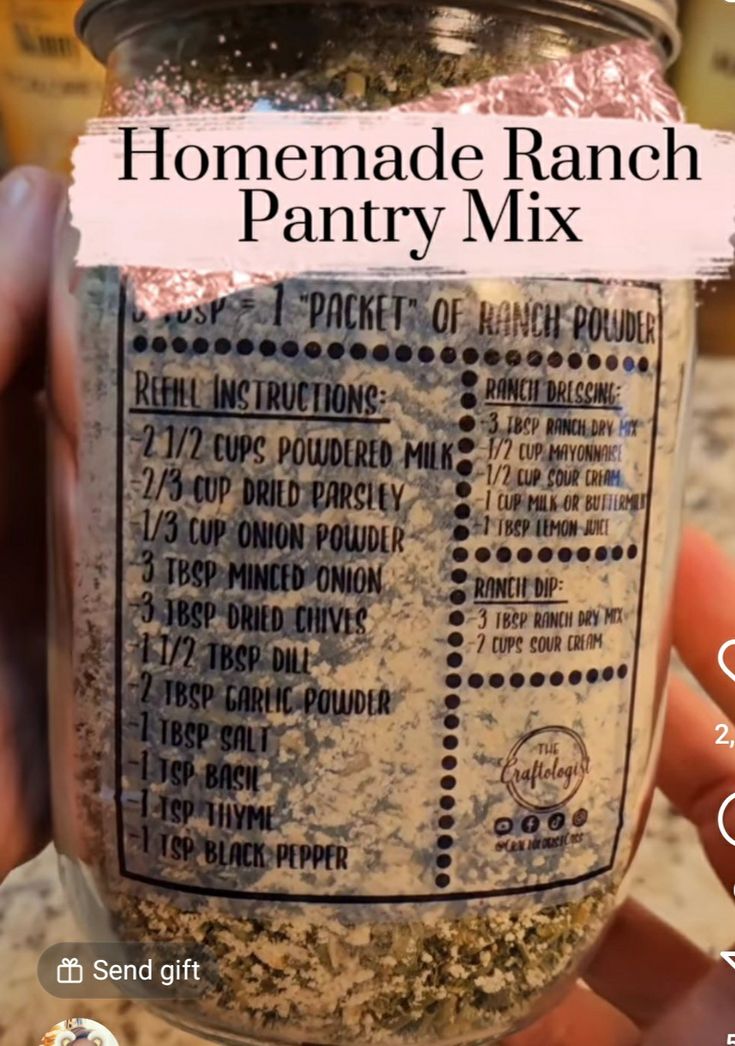 homemade ranch pantry mix in a jar