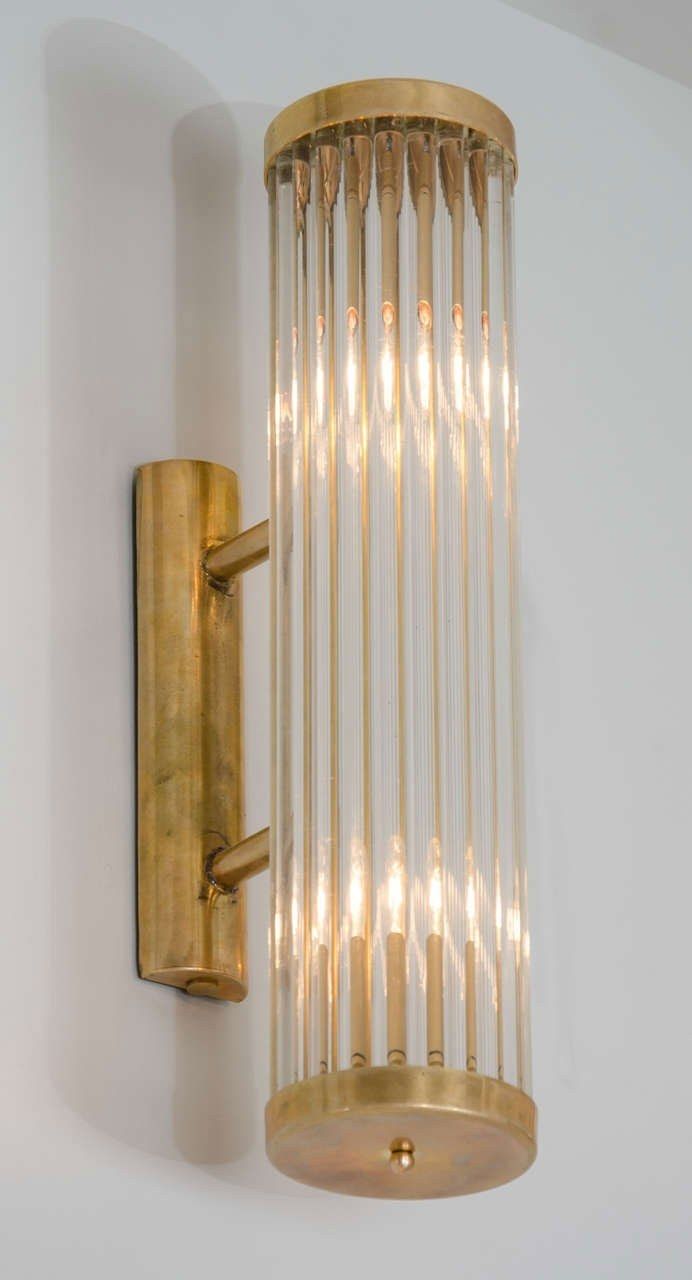 a wall light that has many lights on it