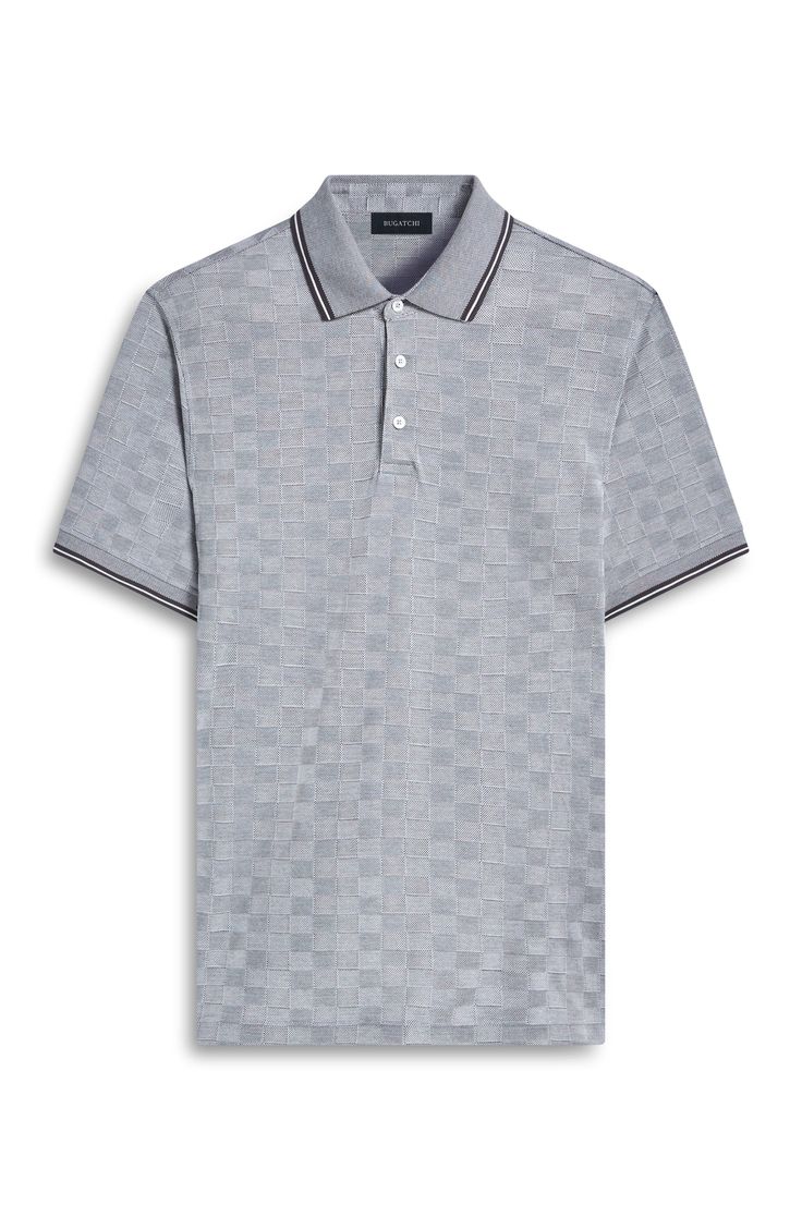 Mercerized cotton brings softness and polish to a polo made of a checkerboard-patterned piqué knit that breathes easy for all-activity comfort. 28" length Button half-placket Spread collar Short sleeves 100% cotton Machine wash, dry flat Imported Cotton Jacquard Knit Collared Polo Shirt, Cotton Collared Top With Houndstooth Pattern, Classic Cotton Houndstooth Top, Checkerboard Pattern, Short Sleeves, Nordstrom, Collage, Collar, Knitting