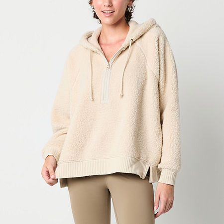 Made from recycled knit, this oversized sherpa pullover women's hoodie from Arizona Jeans Co. is a comfy layer to relax in cold-weather. It has a half-zip closure with raglan long sleeves, and ribbed trim. Style it over a t-shirt with leggings and sneakers.Closure Type: ZipperFit: Regular FitNeckline: Hooded NeckSleeve Length: Long SleeveSleeve Style: Cuffed SleeveApparel Length: 24.75 InchesFiber Content: 75% Polyester, 25% Recycled PolyesterFabric Description: Faux FurCare: Tumble Dry, Machine Women's Hoodie, Sherpa Pullover, Arizona Jeans, Zipper Hoodie, Women Pullover, Half Zip, Cold Weather, Women Long Sleeve, Hoodies Womens