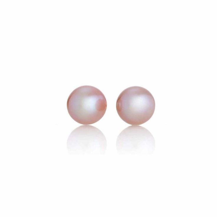 Freshwater cultured pearls set with yellow gold. A fresh alternative to classic white, lustrous pink pearls are prized for their ability to flatter every complexion. Pink freshwater cultured pearls, 5mm. 14-karat yellow gold. Pierced only. Gift Akoya Pearl Earrings With High Luster, Elegant Hypoallergenic Round Pearl Earrings, Hypoallergenic Akoya Pearl Earrings Gift, Round Akoya Pearl Earrings, Formal Pearl Drop Earrings, Hypoallergenic Akoya Pearl Earrings, Pearl White High Luster Round Pearl Earrings, Classic Pink Pearl Drop Earrings, Classic Rose Gold Hypoallergenic Pearl Earrings