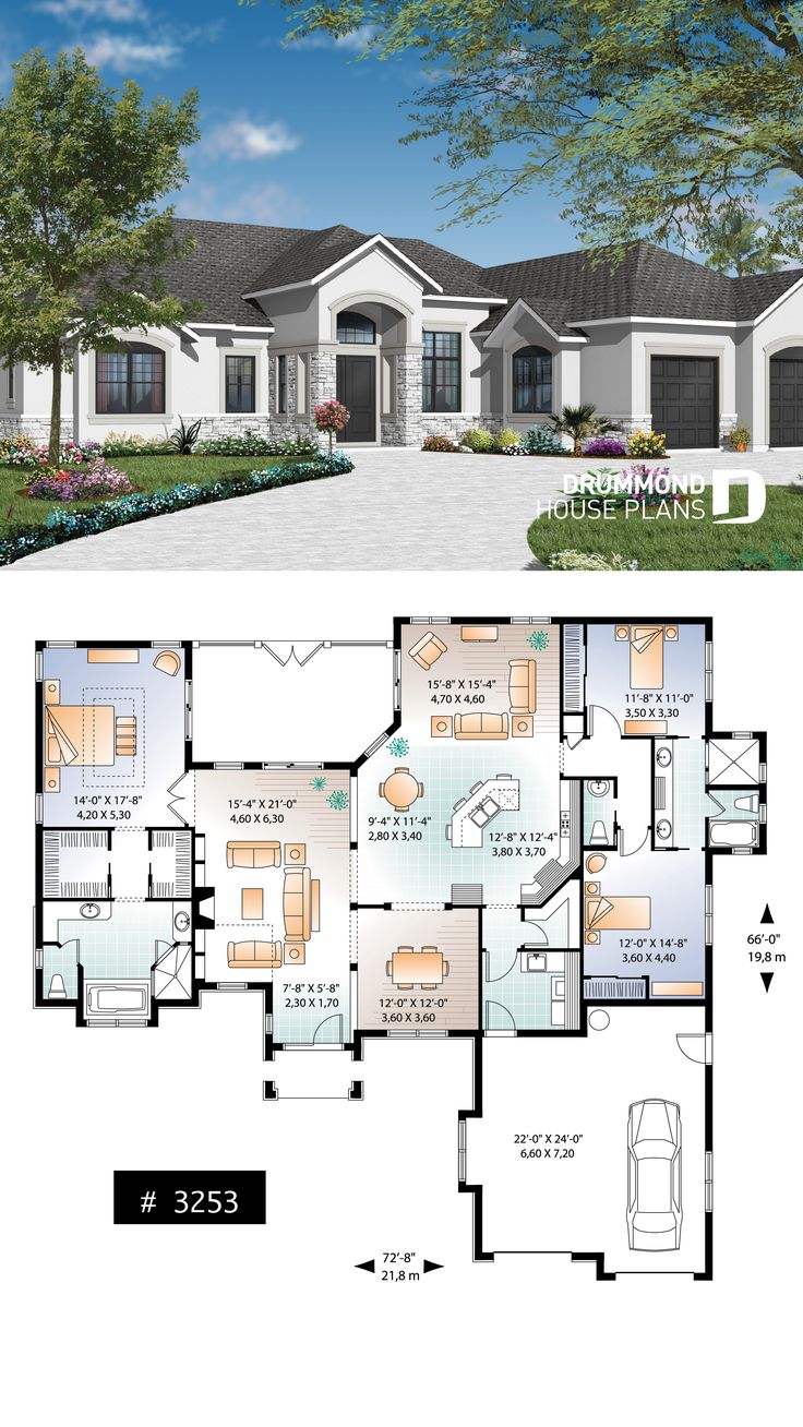 the floor plan for this modern house is very large and has lots of space to put in