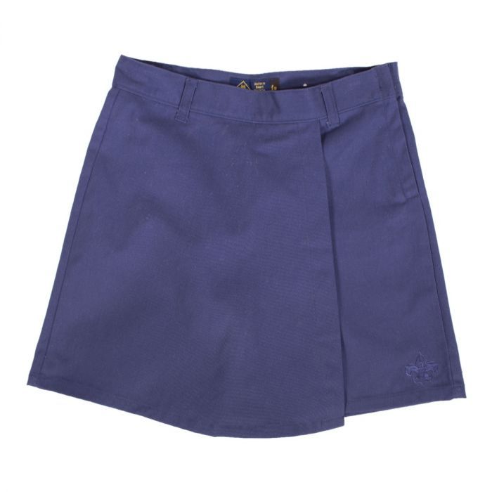 Cub Scout Girls' Uniform Skort, Navy | Boy Scouts Of America School Uniform Style Skort For Workwear, Fitted Solid Color Shorts For School, Fitted Short Skort For School, Preppy Cotton Short Skort, Solid Color Short Tennis Skirt For School, Navy Skort For School, Cotton School Uniform Bottoms, Preppy Solid Color Tennis Skirt For School, Fitted Tennis Skirt With Pockets For School