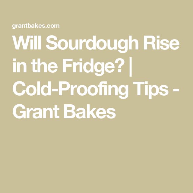 the words will sourdough rise in the fridge? cold - proof tips grant bakes