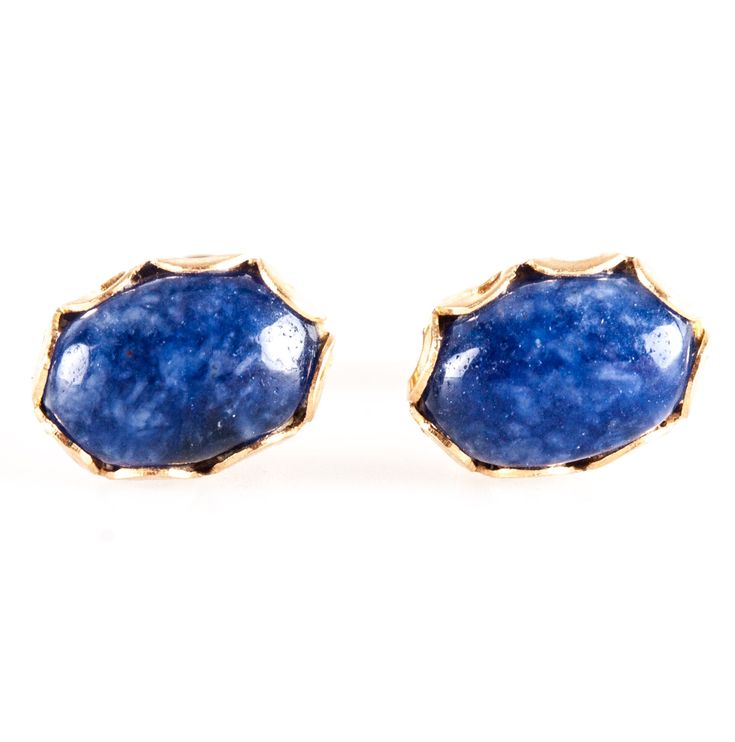 14k Yellow Gold Oval Cabochon Lapis Lazuli Solitaire Stud Earrings .50gMetal Information: 14k Yellow GoldTotal Weight: .50gEarring Width: 4.5mmEarring Length: 6.5mmStone InformationMain StoneGem Type: Lapis LazuliShape: Oval Cabochon (6.5mm x 4.5mm)Color: BlueClarity/Quality: ANumber of Stones: 2Estimated Retail Price: $245.00OUR PRICE: $195.0045985 Luxury Blue Cabochon Earrings, Solitaire Studs, Oval Cabochon, Lapis Lazuli, Yellow Gold, Stud Earrings, Stone, Yellow, Gold