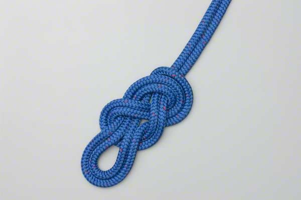 a blue rope on a white background