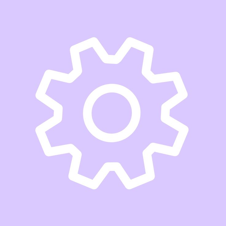 a white cogwheel on a purple background