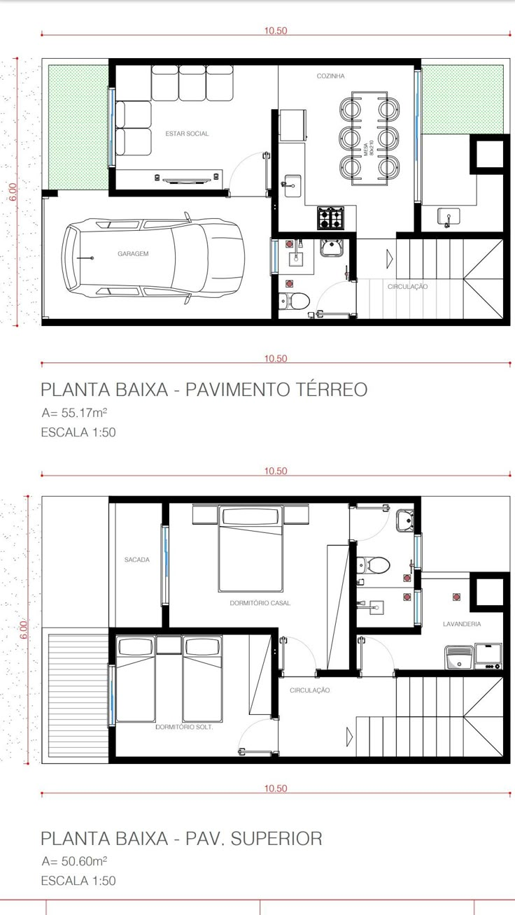 two floor plans showing the living area and bedroom