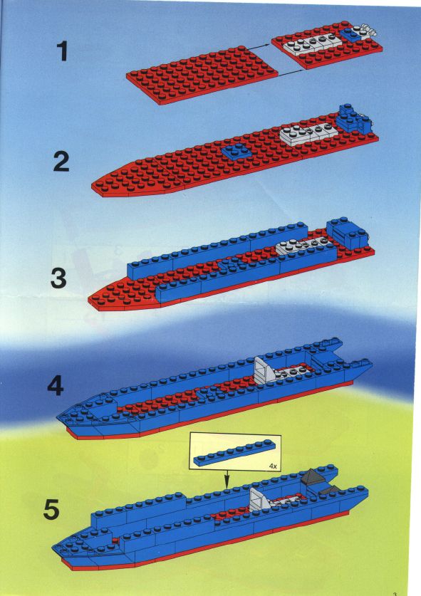 the instructions for how to build a lego boat