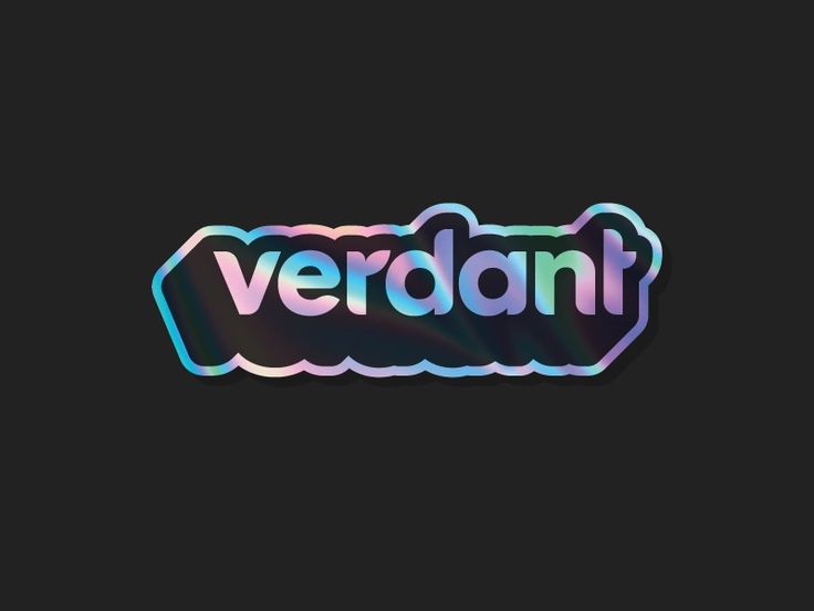 the word verdant in neon colors on a black background