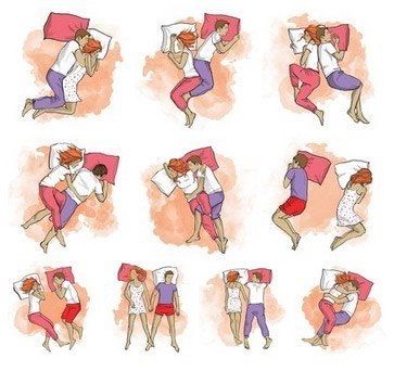 an image of people doing different poses on the same pillow and pillows in different positions