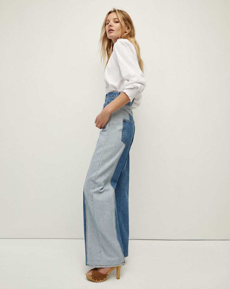 Taylor Wide-Leg Jean | Two-Tone | Veronica Beard