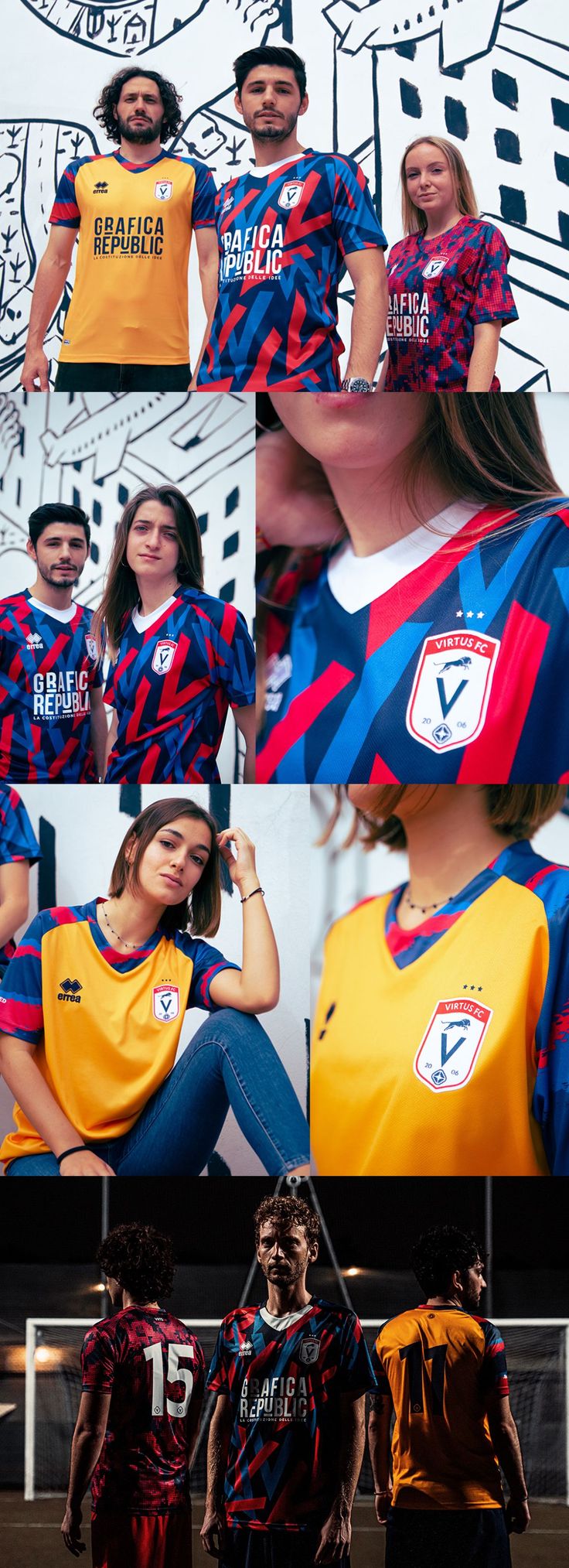 a collage of soccer players and their uniforms in different pictures, including the woman's face