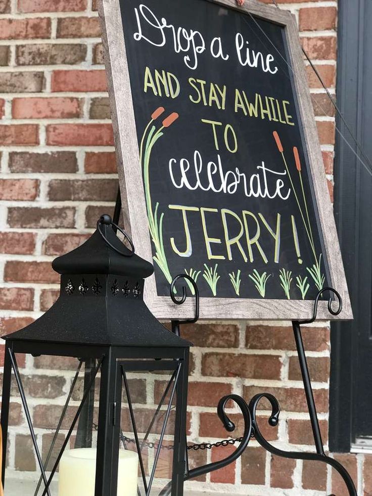 a sign that says stop a line and stay awhile to celebrate jerry