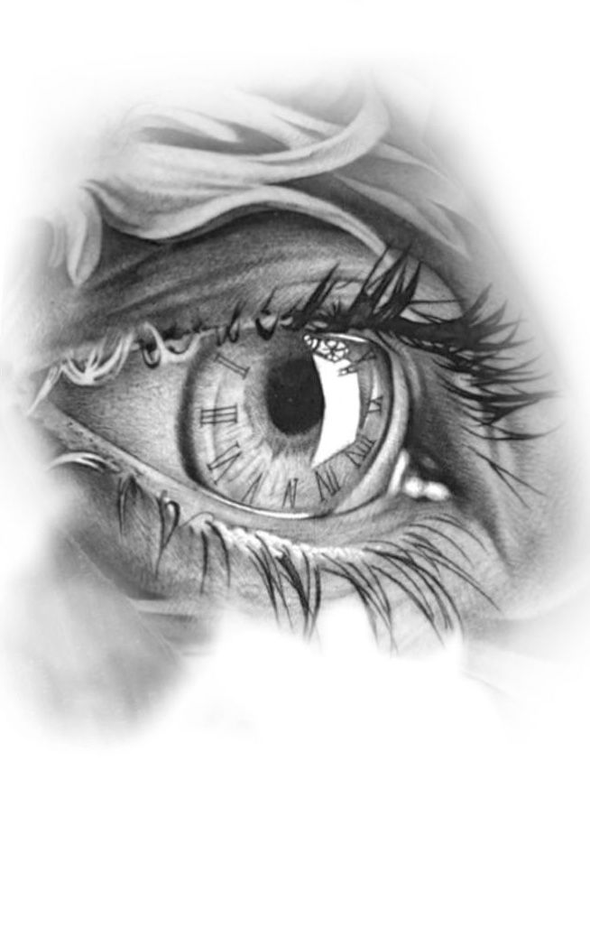 an eye with long eyelashes is shown in this black and white drawing by artist mark stewart