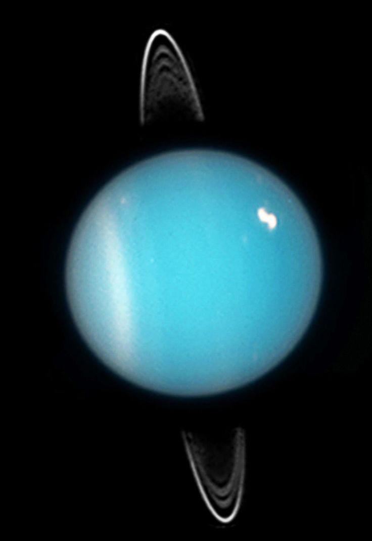 an artist's rendering of the planet uranus, with its rings around it