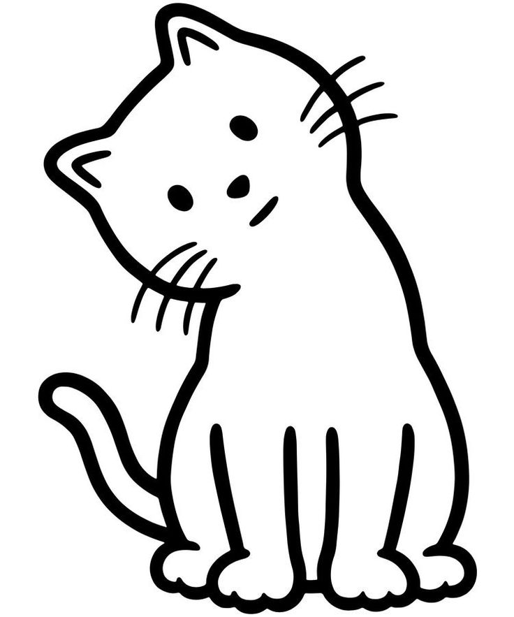 a black and white drawing of a cat