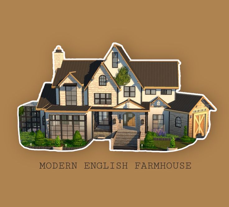 the modern english farmhouse house is made out of cardboard and has an open front porch