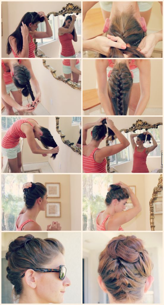 Braided Top Knot Braided Top Knots, Easy Bun Hairstyles, Hair Bun Tutorial, Diy Braids, Hair Tutorials Easy, Top Knot, Hair Dos, Hair Day, Diy Hairstyles