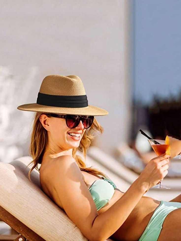 Style Type:A \nElement:Solid Color \nStyle:Casual \nStyle:Elegant \nStyle:Boho \nDetails:None \nMaterial:Straw \nProduct Technique:None \nFunction:Anti-UV \n Weekend Travel, Felt Hat, Weekend Trips, Wide Brimmed, Sun Hat, Straw Hat, Sun Hats, Panama Hat, Sports Women