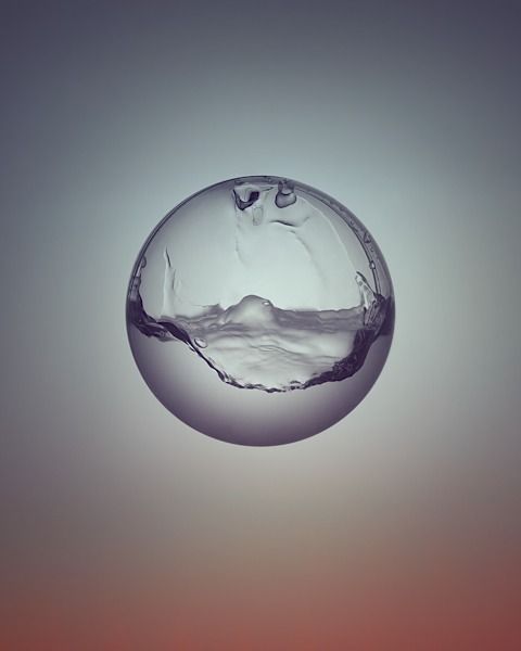 an ice ball floating in the air