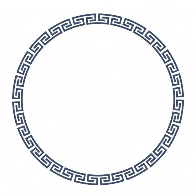 a circular frame with an ornament pattern in the middle on a white background