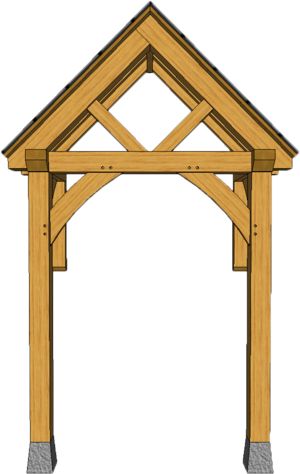 an image of a wooden structure that is in the shape of a house