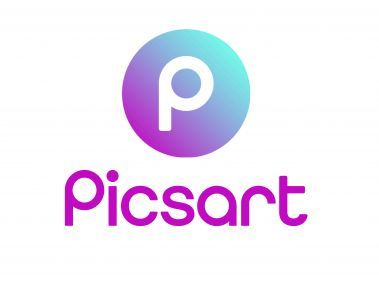 picsart logo with the letter p in purple and blue colors on a white background