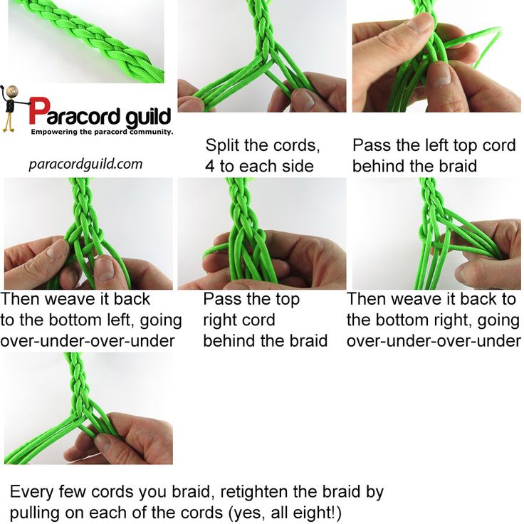 instructions on how to tie a braid for bracelets or necklaces with pictures below