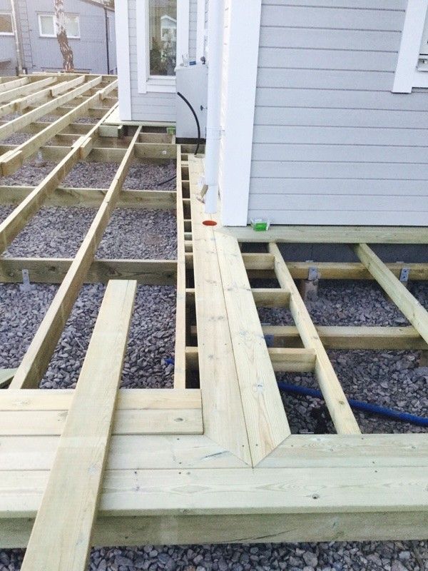 a house being built with wooden boards on the ground