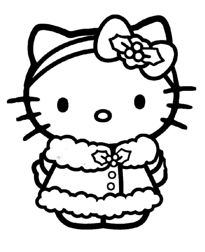 the hello kitty coloring page is shown