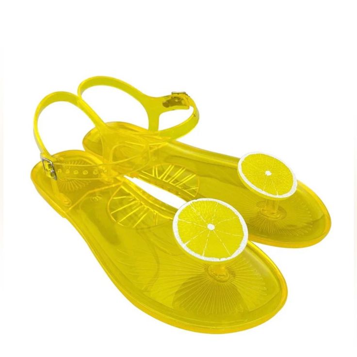 Nwot Laty Perry Summer Jelly Fruit Sandals Sz 7 Trendy Closed Toe Jelly Sandals For Summer, Adjustable Flat Jelly Sandals For Summer, Adjustable Fun Sandals For Spring, Fun Adjustable Sandals For Spring, Trendy Yellow Jelly Sandals For Summer, Trendy Yellow Jelly Sandals For Spring, Adjustable Round Toe Jelly Sandals For Summer, Fun Open Toe Summer Sandals, Adjustable Jelly Sandals For Summer