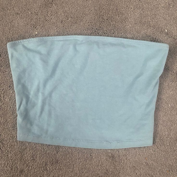 Never Worn, No Damage. Light Blue Tube Top, Fitted Blue Crop Top Tube Top, Blue Stretch Crop Top Tube Top, Blue Stretch Bandeau Crop Top, Blue Stretch Cotton Tube Top, Blue Stretch Bandeau Top, Blue Fitted Bandeau Crop Top, Fitted Blue Bandeau Crop Top, Cotton Bandeau Tube Top