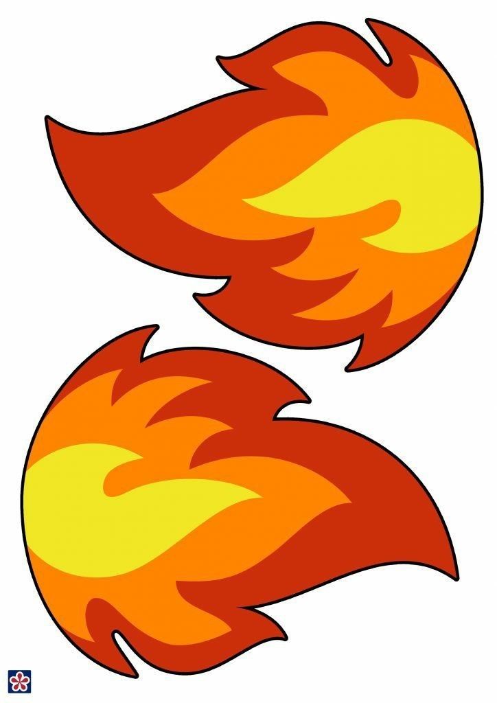 two orange and yellow fireballs on a white background