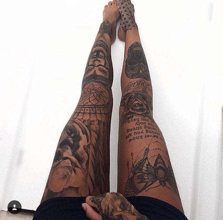 a person with tattoos sitting on the floor