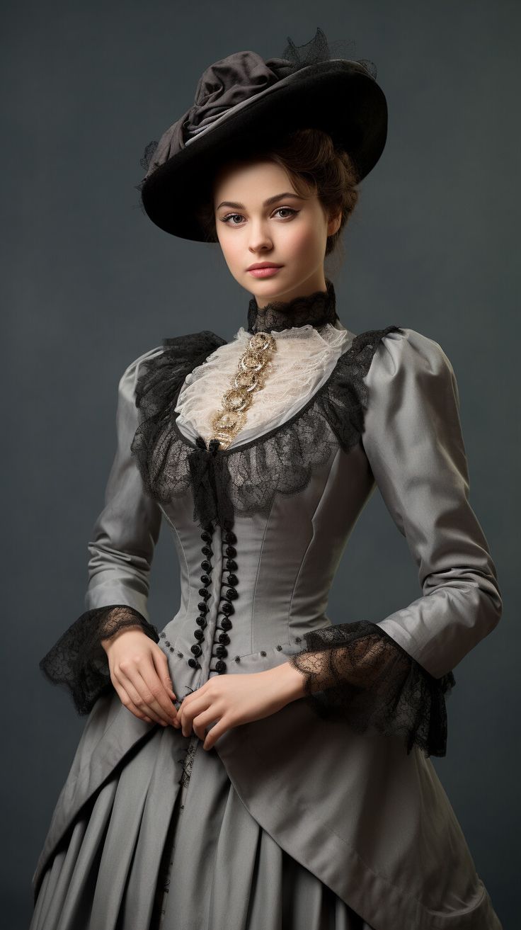 450 Victorian Girls Concept _ VOL 3 _ Character Reference, on ArtStation at https://www.artstation.com/artwork/XgLK1R Victorian Character Inspiration, Aesthetic Victorian Dress, Victorian Woman Aesthetic, Victorian Poses, Victorian Women Fashion, Victorian Outfits Women, Victorian Clothing Women, Victorian Character Art, Victorian Steampunk Aesthetic