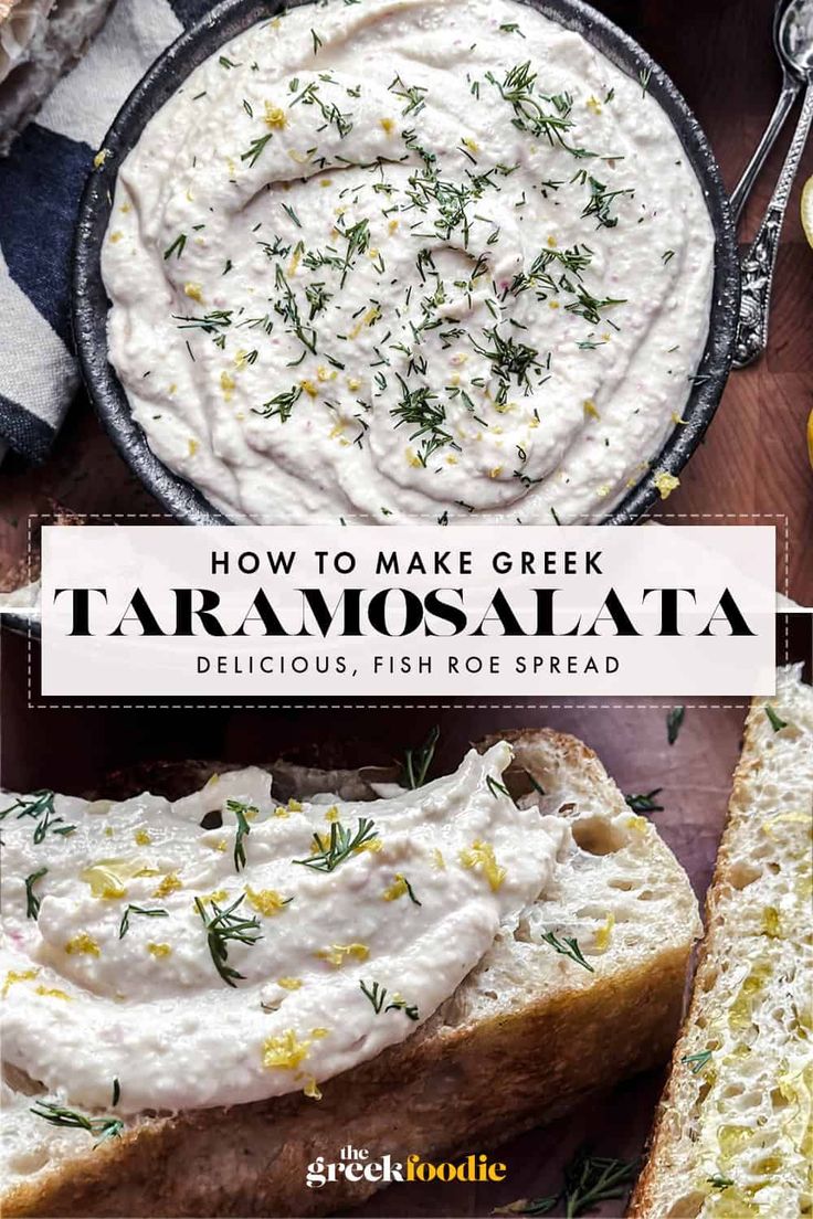 how to make greek taramosalata with lemons, fresh rosemary and yogurt