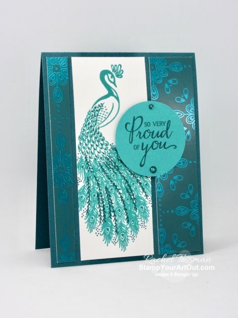 a card with a peacock on it and the words, you're proud to you