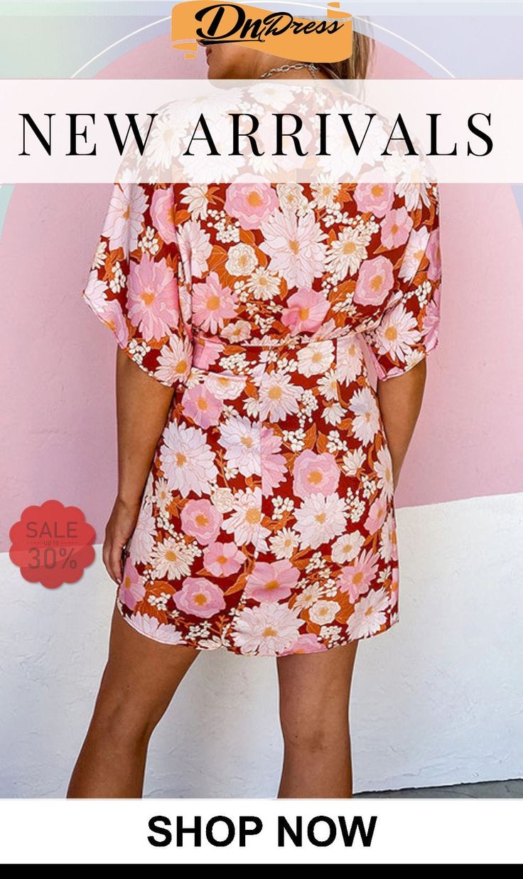 Floral Side Tie Wrap Dress Tie Wrap Dress, Tie Wrap, Wrap Dress, Siding, Free Shipping, Floral