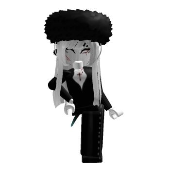 a cartoon character dressed in black and white