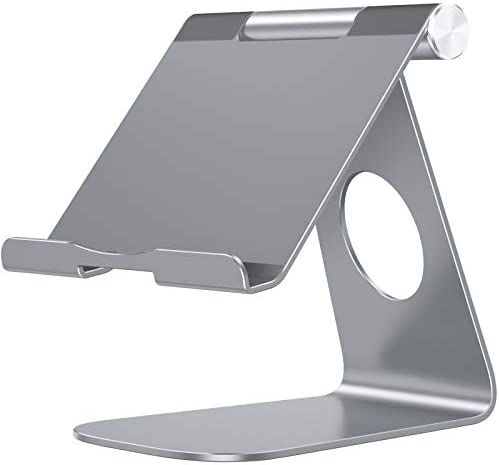 an image of a silver tablet holder