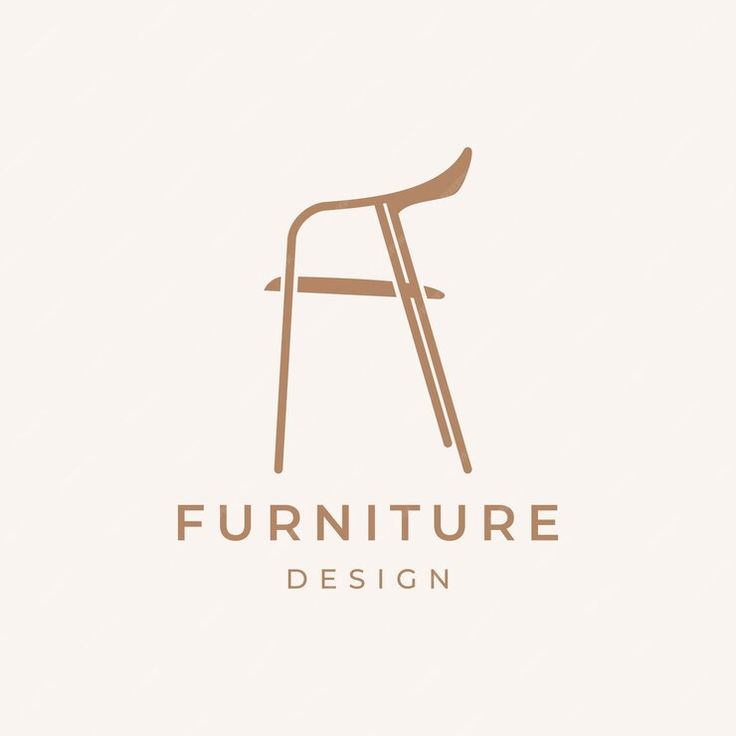 the logo for furniture design, with a chair on it's back and legs