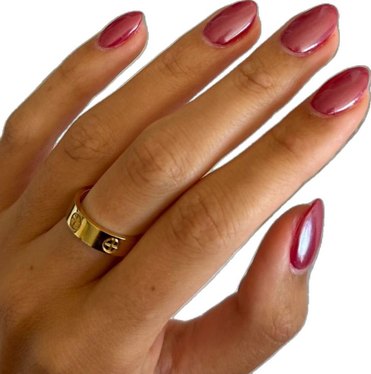 Red Chrome Almond Nails, Chrome Almond Nails, Classy Simple Nails, Chrome Almond, Red Chrome Nails, Red Chrome, Chrome Nails Designs, Cute Simple Nails, Cherry Nails