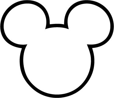 the mickey mouse head is shown in black on a white background, it looks like he has