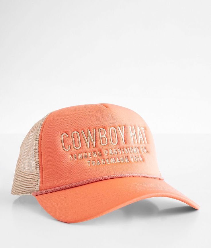 Sendero Provisions Co. Cowboy Hat - Cream/Orange , Women's Coral Embroidered snapback hat One size fits most. Apparel & Accessories > Clothing Accessories > Hats Casual Rodeo Hat With Curved Bill, Casual Curved Bill Hat For Rodeo, Orange Trucker Snapback Hat, Adjustable Orange Hat With Curved Brim, Orange Adjustable Hat With Curved Brim, Orange Snapback Trucker Hat For Summer, Orange Snapback Hat For Summer, Orange Trucker Baseball Cap One Size, Orange Summer Trucker Baseball Cap