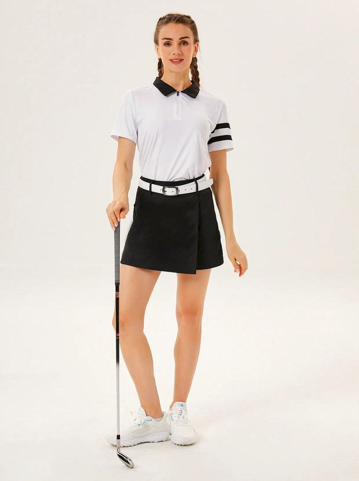 Shop our Ladies' Short Sleeve Golf Polo - White Athletic Golf Polo Shirts Tennis Shirts Casual Workout Athletic Tops Dry Fit. Athletic Tops, Womens Thermal, Tennis Shirts, Golf Skort, Ladies Short, Black High Waist, New Star, Golf Polo Shirts, Shirt For Women