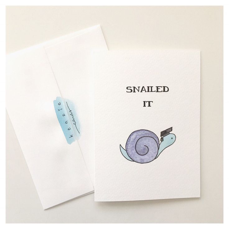 two greeting cards with the words snailed it on them