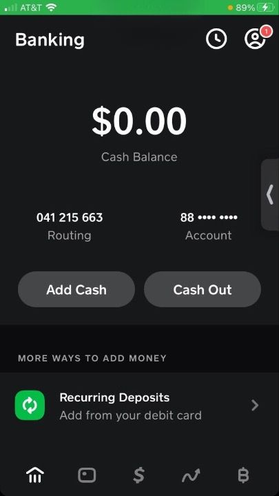 an iphone screen showing the cash balance and payback options for bank accounts, which are